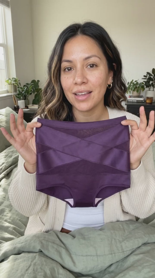 Customer video review — plum brief